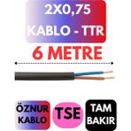 Öznur 2x0,75 Ttr Kablo Metre Seçenekli (Siyah) - 6 METRE