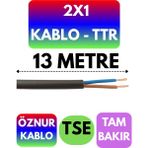 Öznur 2x1 Ttr Kablo (Siyah) Metre Seçenekli - 13 METRE