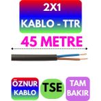 Öznur 2x1 Ttr Kablo (Siyah) Metre Seçenekli - 45 METRE