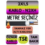 Öznur 2X1,5 N2xh (Alev İletmez) Yer Altı Kablosu Metre Seçenekli