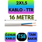 Öznur 2x1,5 Ttr Kablo (Beyaz) Metre Seçenekli - 16 METRE