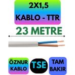 Öznur 2x1,5 Ttr Kablo (Beyaz) Metre Seçenekli - 23 METRE
