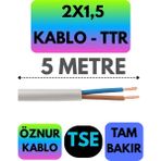 Öznur 2x1,5 Ttr Kablo (Beyaz) Metre Seçenekli - 5 METRE