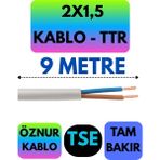 Öznur 2x1,5 Ttr Kablo (Beyaz) Metre Seçenekli - 9 METRE