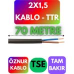 Öznur 2x1,5 Ttr Kablo (Siyah) Metre Seçenekli - 70 METRE