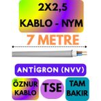 Öznur 2x2,5 Antigron (Nym) Kablo (Gri) Metre Seçenekli - 7 METRE