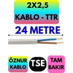 Öznur 2x2,5 Ttr Kablo (Beyaz) Metre Seçenekli - 24 METRE