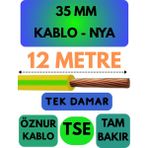 Öznur 35 mm Nya Kablo Metre Seçenekli (Sarı-Yeşil) - 12 METRE