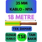 Öznur 35 mm Nya Kablo Metre Seçenekli (Sarı-Yeşil) - 18 METRE