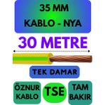 Öznur 35 mm Nya Kablo Metre Seçenekli (Sarı-Yeşil) - 30 METRE