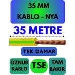 Öznur 35 mm Nya Kablo Metre Seçenekli (Sarı-Yeşil) - 35 METRE