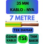 Öznur 35 mm Nya Kablo Metre Seçenekli (Sarı-Yeşil) - 7 METRE