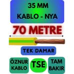 Öznur 35 mm Nya Kablo Metre Seçenekli (Sarı-Yeşil) - 70 METRE