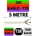 Öznur 3x1 Ttr Kablo (Beyaz) Metre Seçenekli - 5 METRE