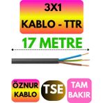 Öznur 3x1 Ttr Kablo (Siyah) Metre Seçenekli - 17 METRE