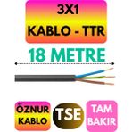 Öznur 3x1 Ttr Kablo (Siyah) Metre Seçenekli - 18 METRE