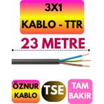 Öznur 3x1 Ttr Kablo (Siyah) Metre Seçenekli - 23 METRE