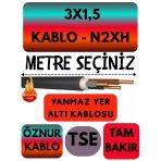 Öznur 3X1,5 N2xh (Alev İletmez) Yer Altı Kablosu Metre Seçenekli