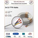 Öznur 3x1,5 Ttr Elektrik Kablosu - Beyaz - %100 Bakır - 4 Metre