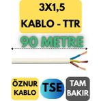 Öznur 3x1,5 Ttr Kablo Metre Seçenekli (Beyaz) - 90 METRE