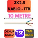 Öznur 3x2,5 Ttr Kablo Metre Seçenekli (Beyaz) - 10 METRE