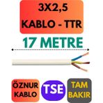 Öznur 3x2,5 Ttr Kablo Metre Seçenekli (Beyaz) - 17 METRE