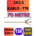 Öznur 3x2,5 Ttr Kablo Metre Seçenekli (Beyaz) - 70 METRE