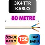 Öznur 3x4 Ttr Kablo Metre Seçenekli (Beyaz) - 80 METRE