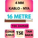 Öznur 4 mm Nya Kablo Metre Seçenekli (Kahverengi) - 16 METRE
