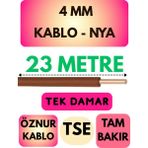 Öznur 4 mm Nya Kablo Metre Seçenekli (Kahverengi) - 23 METRE