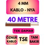 Öznur 4 mm Nya Kablo Metre Seçenekli (Kahverengi) - 40 METRE