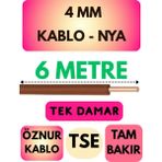 Öznur 4 mm Nya Kablo Metre Seçenekli (Kahverengi) - 6 METRE