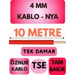 Öznur 4 mm Nya Kablo Metre Seçenekli (Kırmızı) - 10 METRE