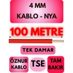 Öznur 4 mm Nya Kablo Metre Seçenekli (Kırmızı) - 100 METRE