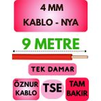 Öznur 4 mm Nya Kablo Metre Seçenekli (Kırmızı) - 9 METRE