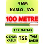 Öznur 4 mm Nya Kablo Metre Seçenekli (Sarı-Yeşil) - 100 METRE