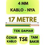 Öznur 4 mm Nya Kablo Metre Seçenekli (Sarı-Yeşil) - 17 METRE