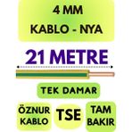 Öznur 4 mm Nya Kablo Metre Seçenekli (Sarı-Yeşil) - 21 METRE