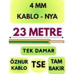 Öznur 4 mm Nya Kablo Metre Seçenekli (Sarı-Yeşil) - 23 METRE