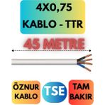 Öznur 4x0,75 Ttr Kablo Metre Seçenekli (Beyaz) - 45 METRE