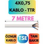 Öznur 4x0,75 Ttr Kablo Metre Seçenekli (Beyaz) - 7 METRE