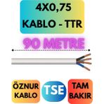 Öznur 4x0,75 Ttr Kablo Metre Seçenekli (Beyaz) - 90 METRE
