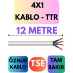 Öznur 4x1 Ttr Kablo Metre Seçenekli (Beyaz) - 12 METRE