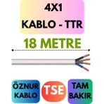 Öznur 4x1 Ttr Kablo Metre Seçenekli (Beyaz) - 18 METRE