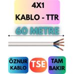 Öznur 4x1 Ttr Kablo Metre Seçenekli (Beyaz) - 60 METRE