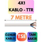 Öznur 4x1 Ttr Kablo Metre Seçenekli (Beyaz) - 7 METRE