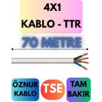 Öznur 4x1 Ttr Kablo Metre Seçenekli (Beyaz) - 70 METRE