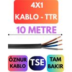 Öznur 4x1 Ttr Kablo Metre Seçenekli (Siyah) - 10 METRE