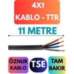 Öznur 4x1 Ttr Kablo Metre Seçenekli (Siyah) - 11 METRE