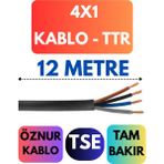 Öznur 4x1 Ttr Kablo Metre Seçenekli (Siyah) - 12 METRE